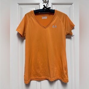Under Armour Women's Orange V-Neck Top Size M